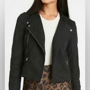 Banana Republic Vegan Suede Quilted Biker Jacket